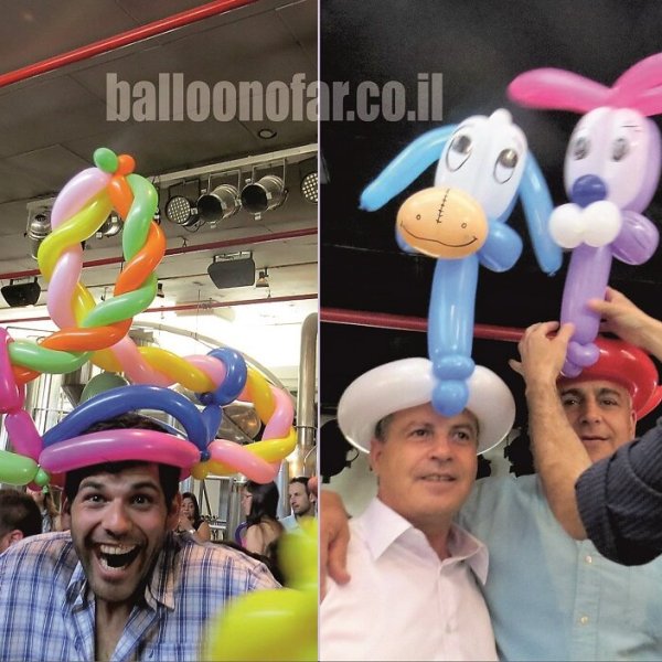 כובעי בלונים משוגעים חתונה